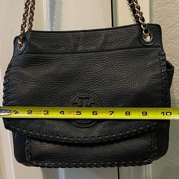 TORY BURCH Marion Black Leather Flap Cross Body Shoulder Bag - Picture 6 of 6